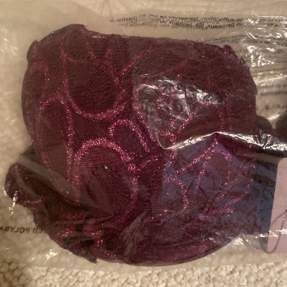 SAVAGE X FENTY NOT SORRY LIGHTLY LINED LACE BALCONETTE BRA 34B LATE NIGHT PURPLE - Picture 3 of 7